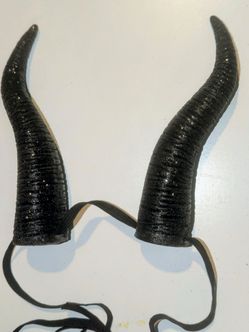 Black Glitter Devil Horns Costume Headpiece