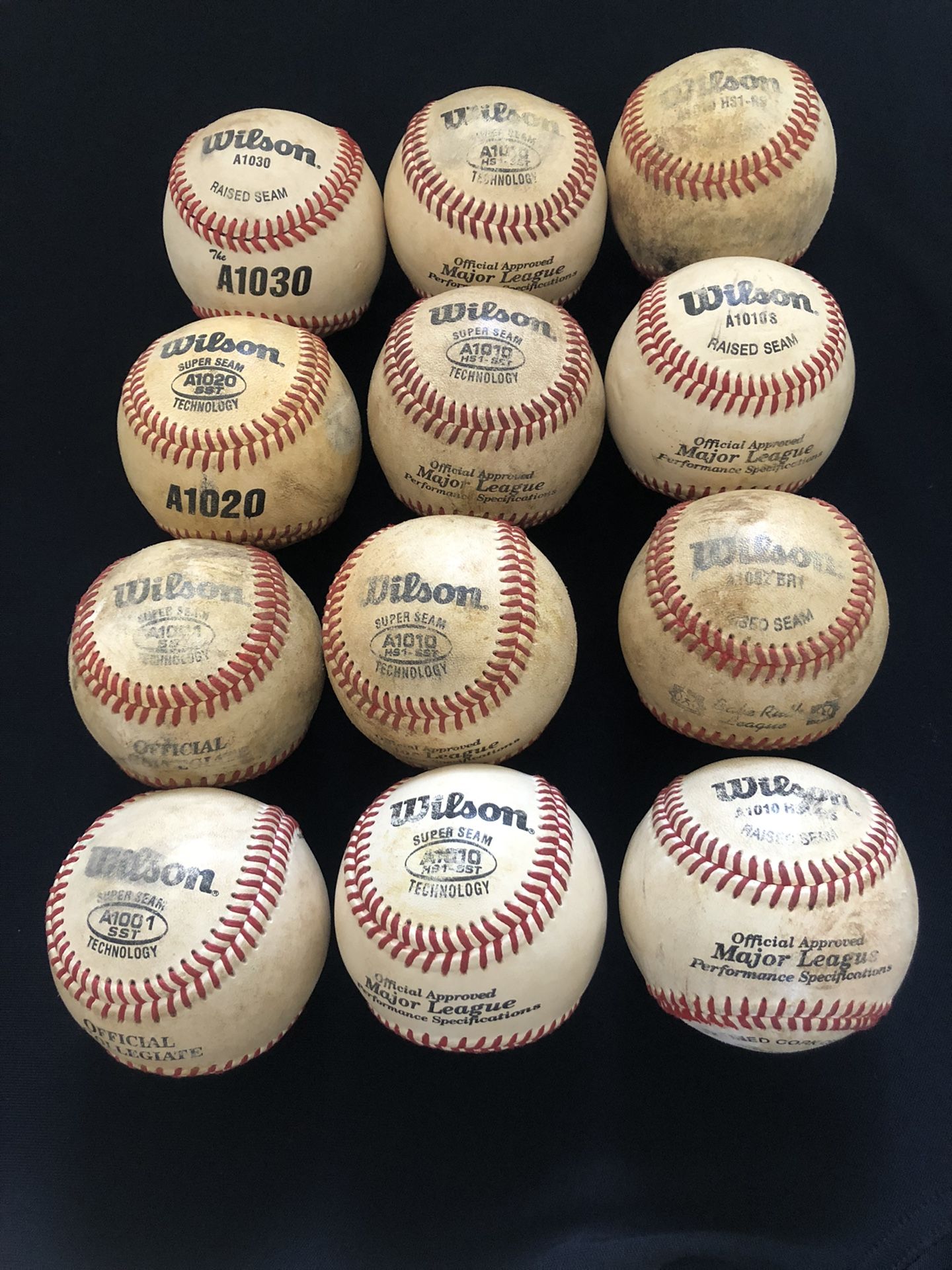 1 Dozen Wilson Baseballs A10010212030 Raised Seam Official Approved