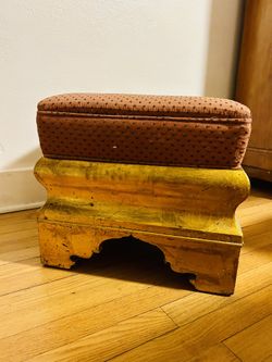 Gold Leaf Moorish Ottoman Chair Mini Stool