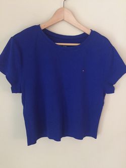 Women’s XL Tommy Hilfiger Blue Crop Top Summer Shirt