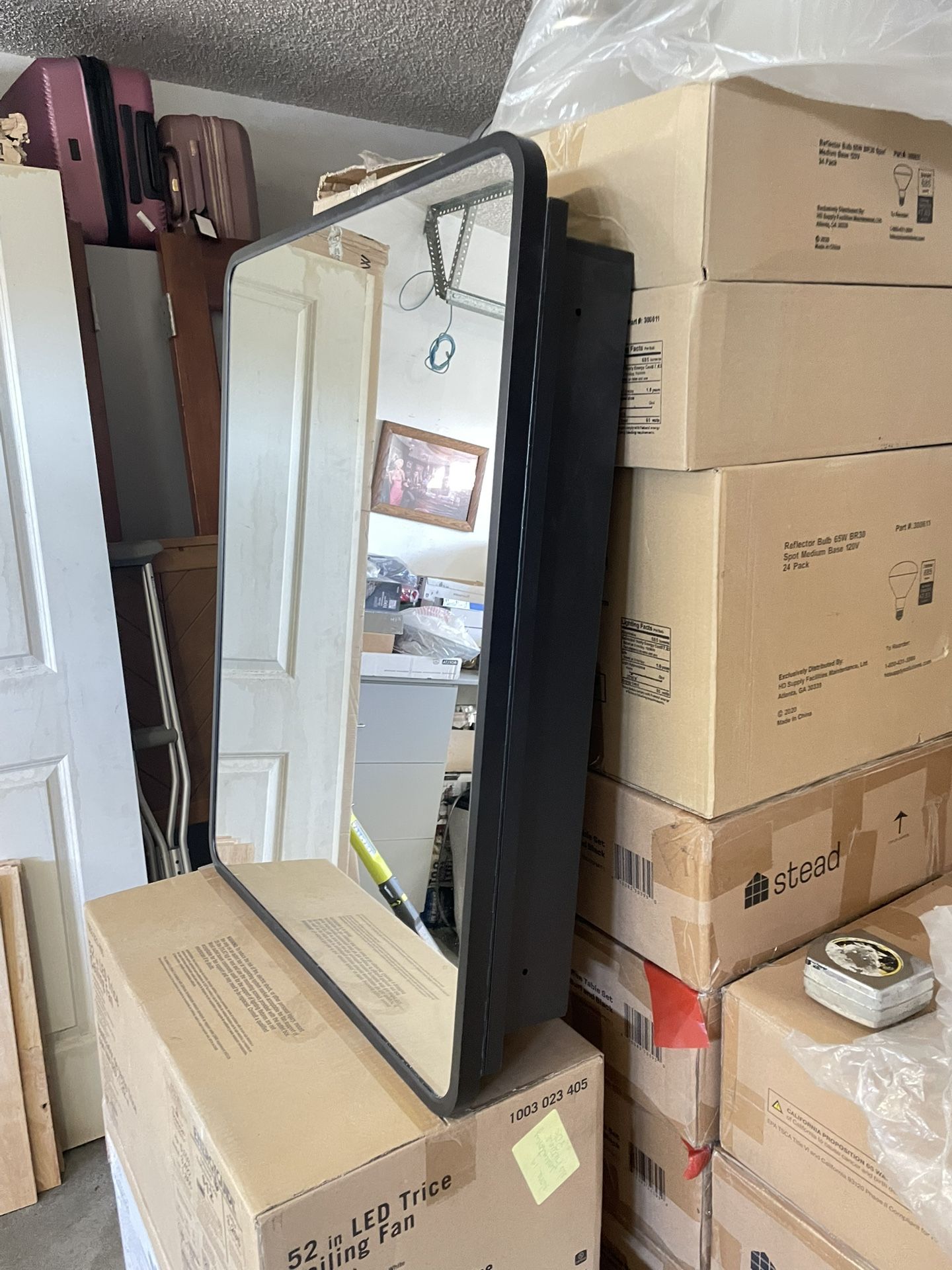 24 in. W x 30 in. H Matte Black Medicine Cabinet