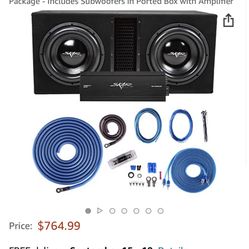 Skar Audio Dual 12" Complete 5, 000 Watt Subwoofer Bass Package - Includes Subwoofers in Ported Box with Amplifier