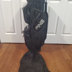 PING TRAVERSE CART GOLF CLUB BAG - 14 WAY DIVIDER - 7 POCKETS - COOLER, STRAP with  COVER