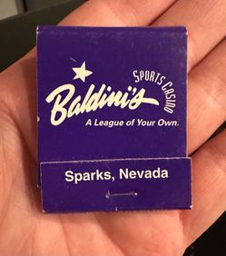 Vintage Matchbook Baldini’s Sports Casino Sparks Nevada Matches Unstruck