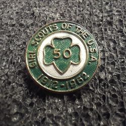 Vintage 1962 Girl Scouts Of America Pin 50th Anniversary