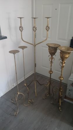 Large metal candleabras
