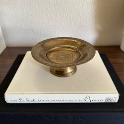 Brass Etched Pedestal Dish