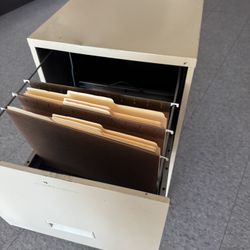 metal two-drawer filing cabinet $15