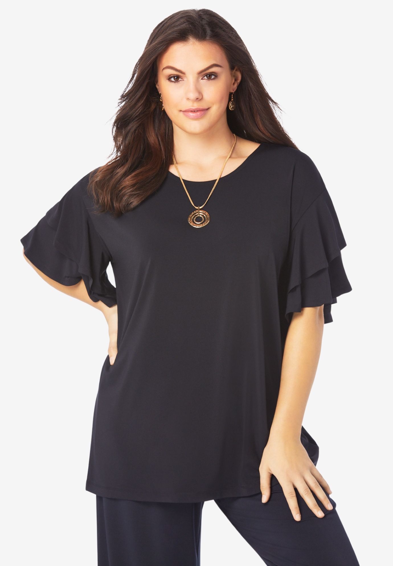 Size 1X Black Tunic