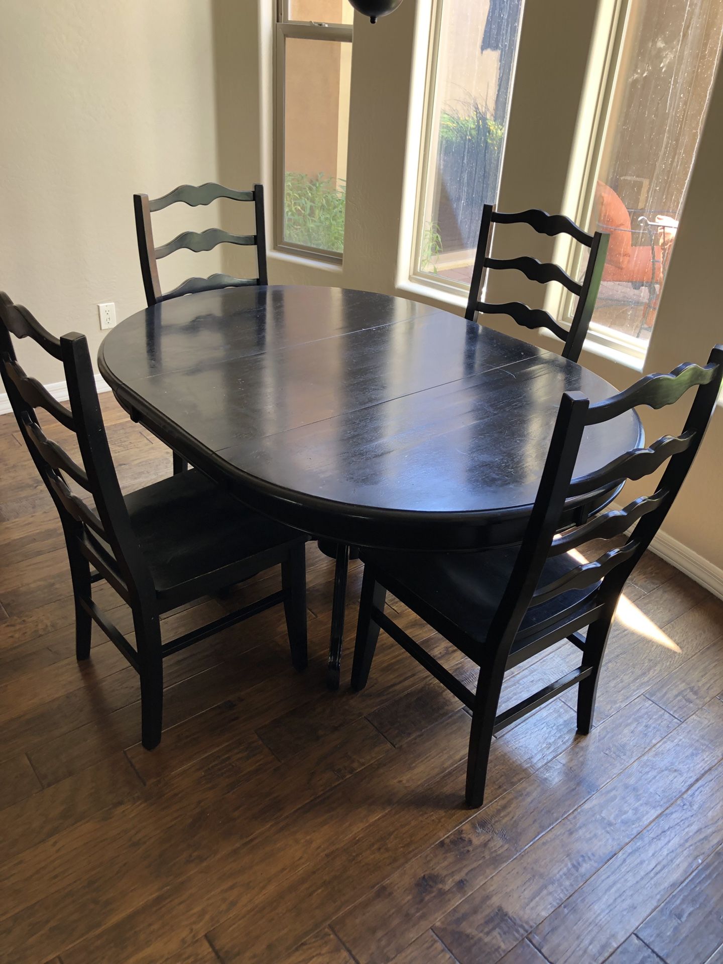 Black Kitchen Dining Table and 4 Chairs