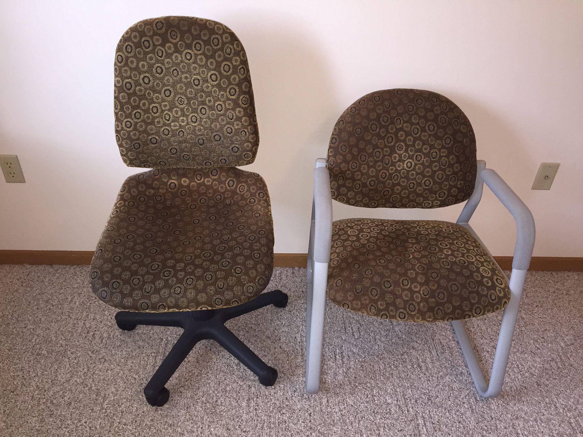 2 Matching Upholstery Office Chairs