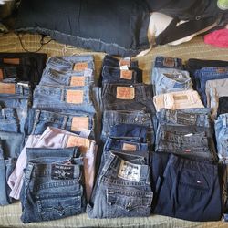 30 Pair Mix Size Pants Lot Top Brands. 