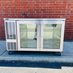 Perlick BBS60 60" 2-Door Glass Refrigerated Back Bar Cooler