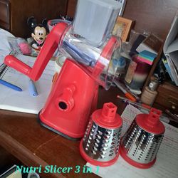 Nutri Slicer 3-in-1 Spinning/Rotating Counter Top Veg & Fruit Slicer