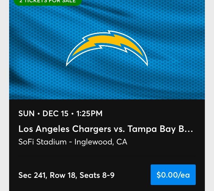 Chargers Football Ticket Game