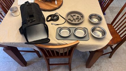 Dog Travel Set with Bowls, Leash, and Bag