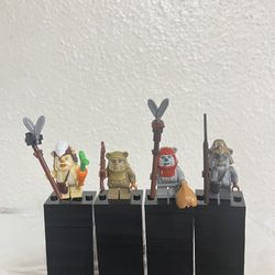 Set Of 4 Star Wars Lego Compatible Ewok Minifigures