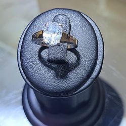 Sterling Silver Oval Zirconia Ring