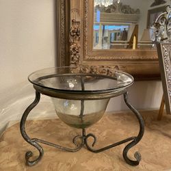 Glass & Metal Urn/bowl