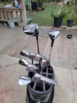 Taylormade R9 & Callaway Big Bertha Golf Club Set Right Handed Stiff Flex W/Nike Cart Bag