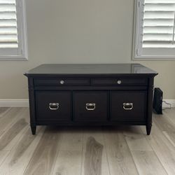 Dark Wood Storage Console / Media Cabinet – Excellent Condition 