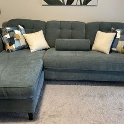 Teal Sofa With Chaise for Sale