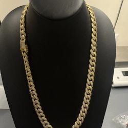 14k Gold Plated 14mm ICED OUT Cuban Link 
