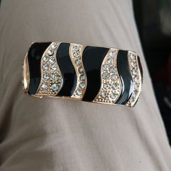 crystal/black enamel bracelet