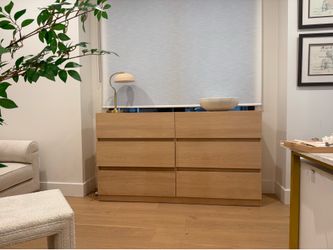 Modern Oak 6-Drawer Dresser / Credenza | Slim Profile | 63” Wide
