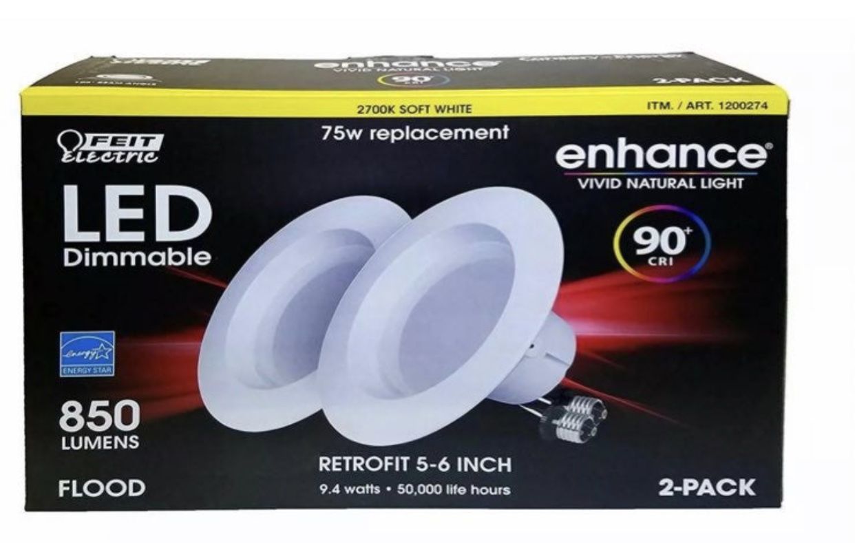 2 Pack Led Dimmable Down Lights