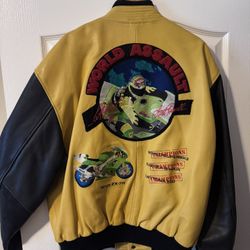 Vintage Leather Jacket Kawasaki Ninja 