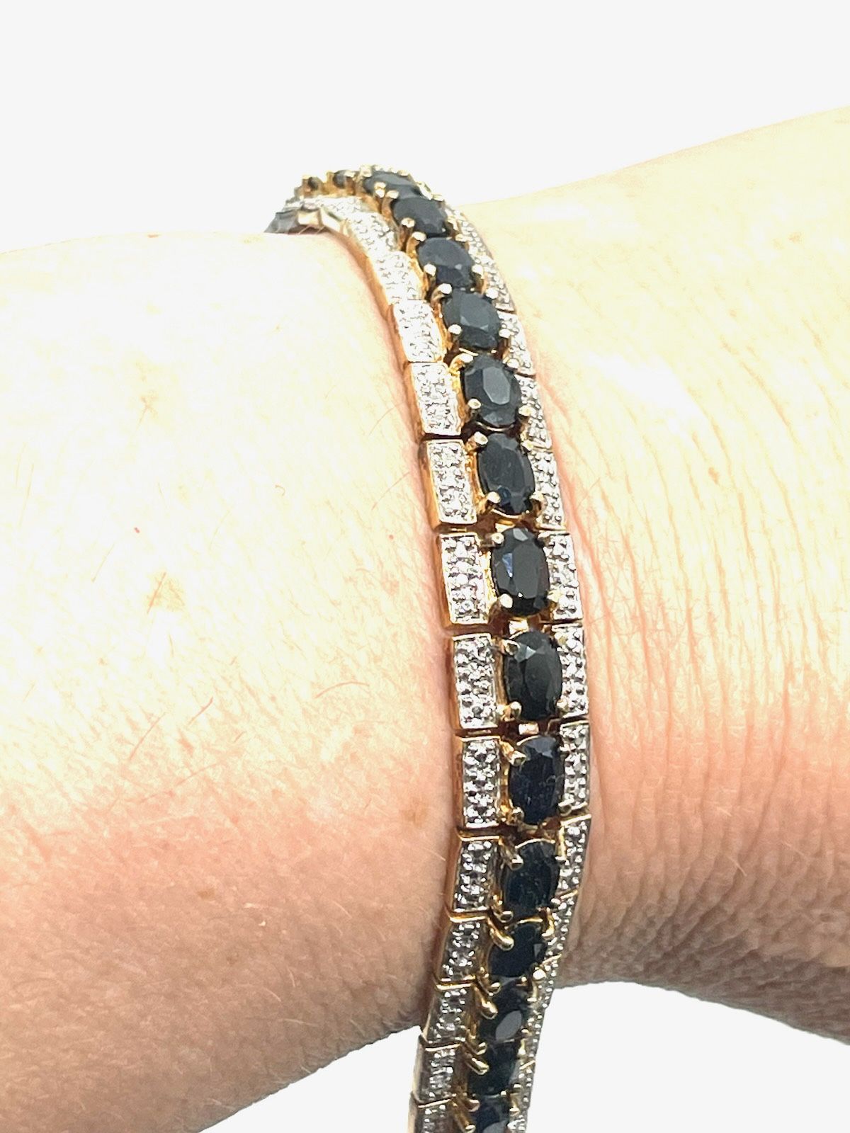 Gold Plated Sterling Sapphire Bracelet