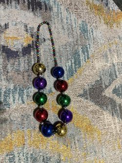 Medium Size Mardi Gras Bead Necklace 