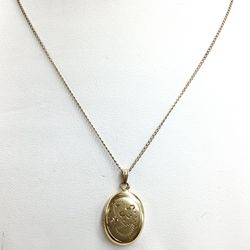 Sterling Vintage Gold Filled Locket Necklace 16” 