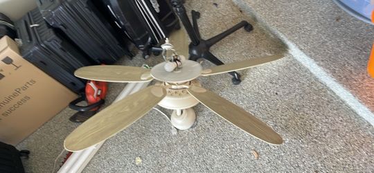 Ceiling Fan with Wood-Tone Blades