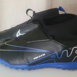 Size 3.5Y (GS) - Nike Jr Mercurial Vapor 15 Academy TF Low Black/Blue DJ5621-040