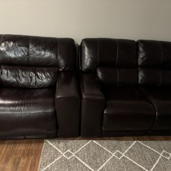 Brown Leather Reclining Sofas 