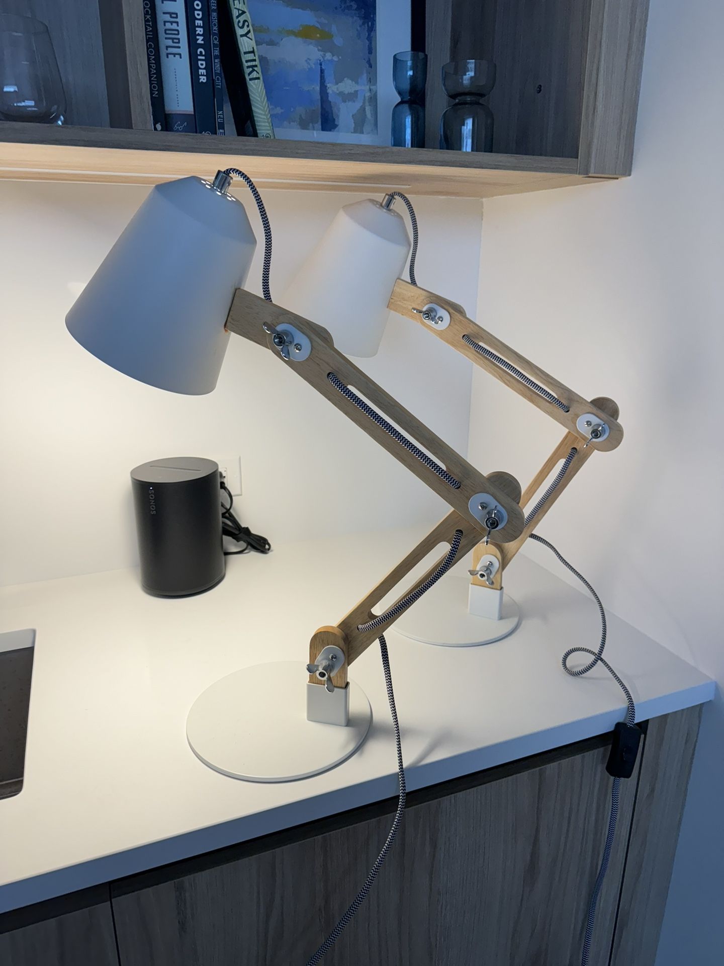 Two White Desk/night Stand Lamp (2)