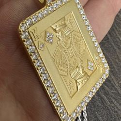 King 14k Moissanite Pendant 