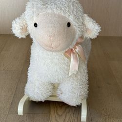 Gund Rocking Lamb With Wooden Base Plush Stuffed