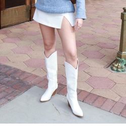 New White Cowboy Women Boots Size 9