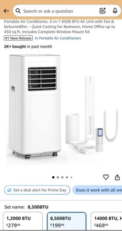 Portable Air Conditioner, 3-in-1 8500 BTU AC Unit