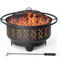 fire pit with cover and poker brand new in box 