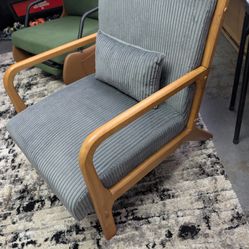 Brand New! 
 COMFY Mid-Century Modern Armchair w/ Solid Wood Frame & Pillow