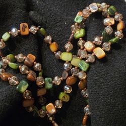 beaded necklace 38" long
