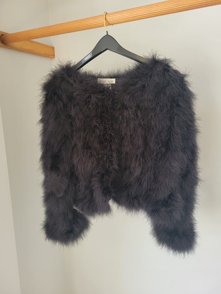 Black Ostrich Feather Coat 