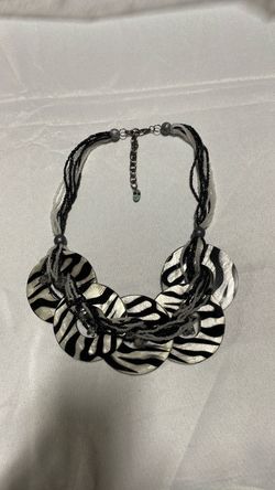 Zebra Print Statement Bib Necklace
