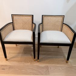 Wood And Cane Back Dining Armchair