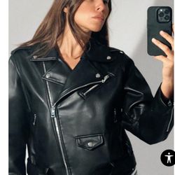 Faux Leather Biker Jacket 