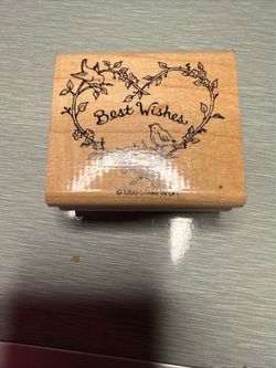 Stampin’ Up! 1999 Wood Mounted Rubber Stamp Set – “Best Wishes” & “Hello”$6